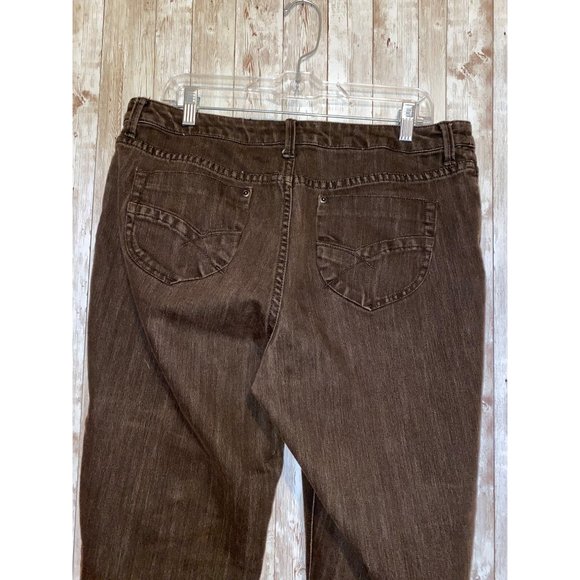 Chico's Platinum Series Cotton Brown Capris Denim Jeans Size 2 Cropped Pants (8) - Picture 9 of 11